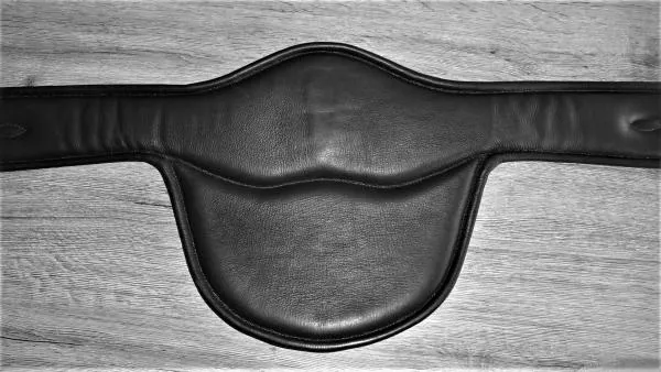 Stollenschutzgurt aus Leder mit Karabiner in schwarz, 125 cm